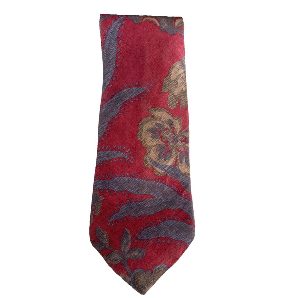 Pierre Cardin Tie Necktie Red Blue Classic Tropical Floral USA Gift
